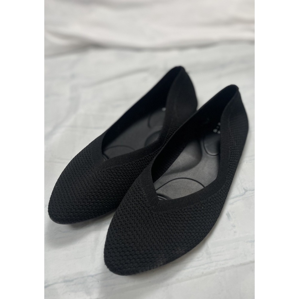 A New Day Women's‎ size 7.5 Claire Knit Washable Ballet Flats Black Comfort